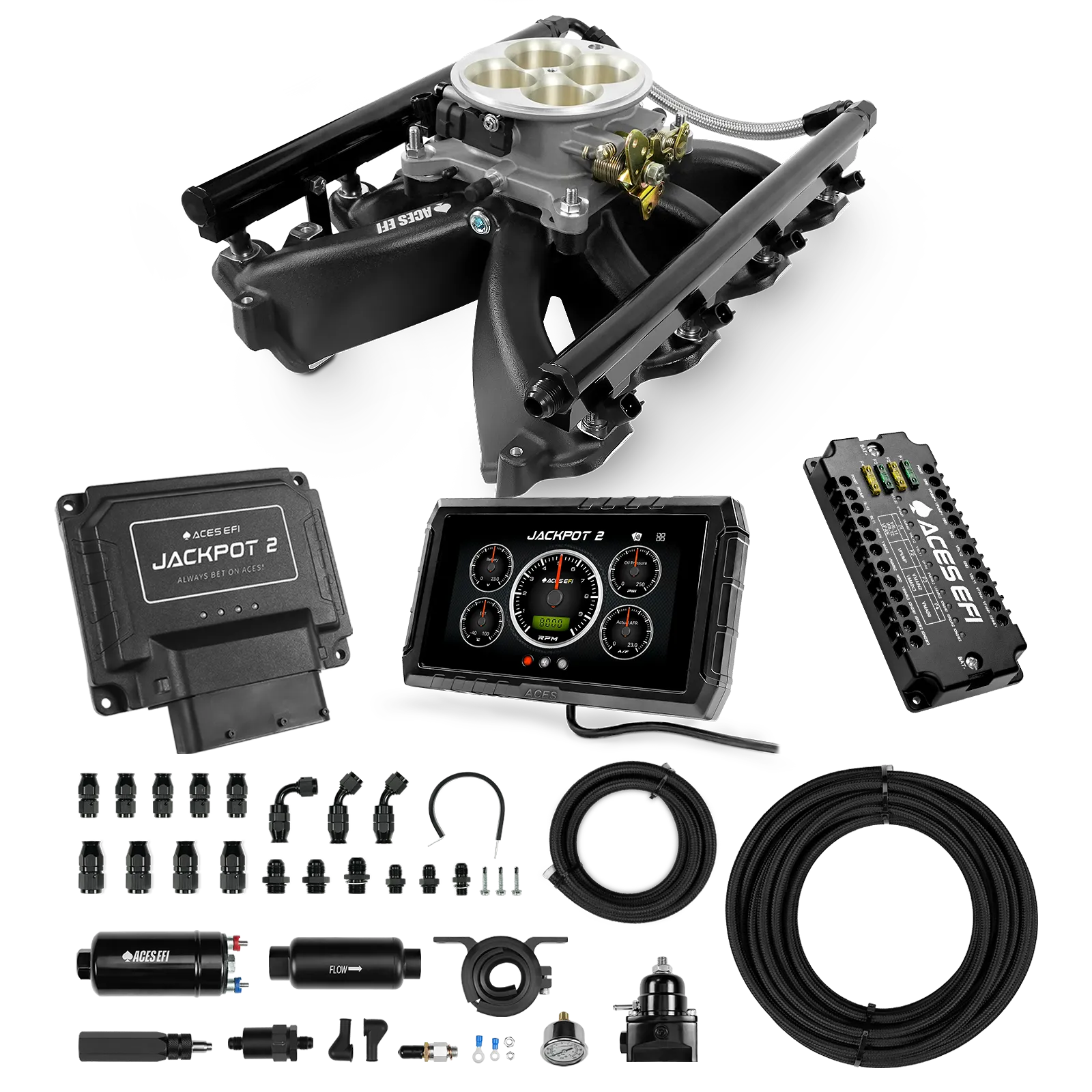 Jackpot 2 LS EFI System - Master Kit with 255 In-line Pump System w/40' PTFE Hose