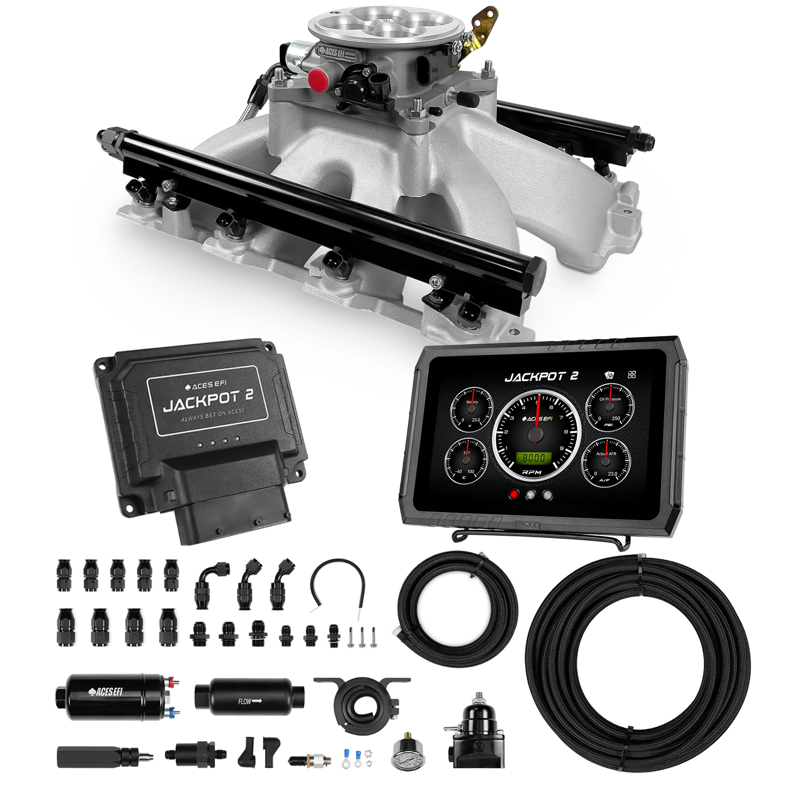 Jackpot 2 LS EFI System - Master Kit with 255 In-line Pump System w/40' PTFE Hose
