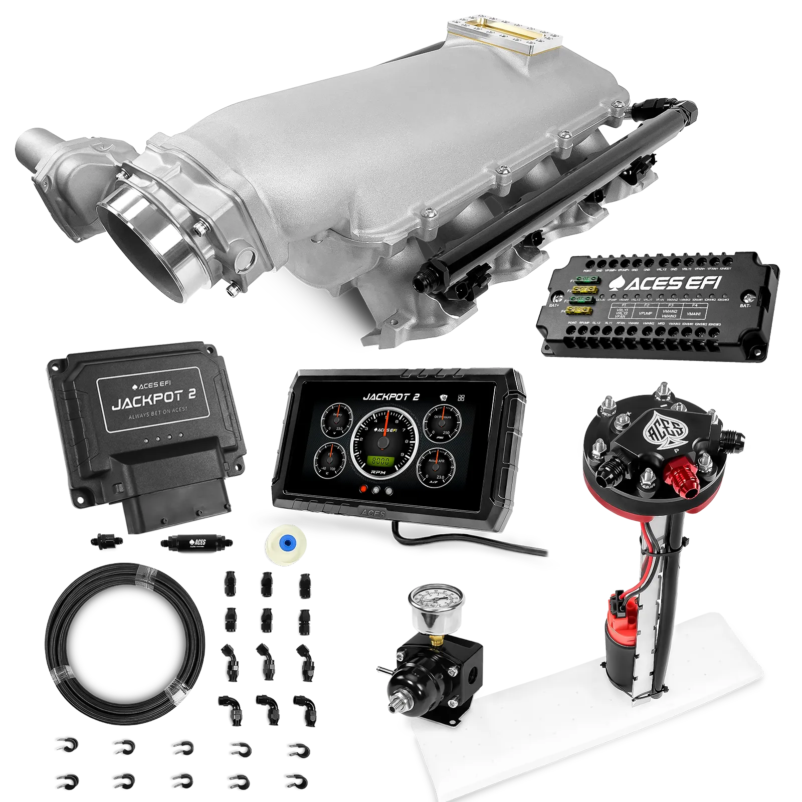 Jackpot 2 LS EFI System - Master Kit with Tight Fit In-Tank Pump Module + 40' PTFE Hose Kit