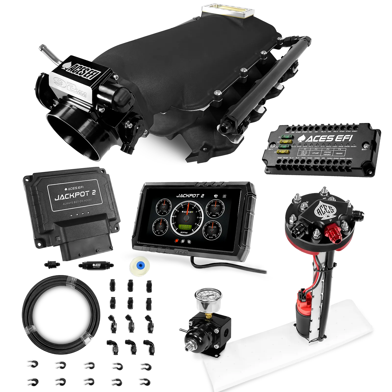 Jackpot 2 LS EFI System - Master Kit with Tight Fit In-Tank Pump Module + 40' PTFE Hose Kit